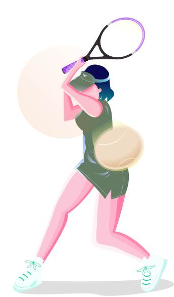 A girl playing tennis